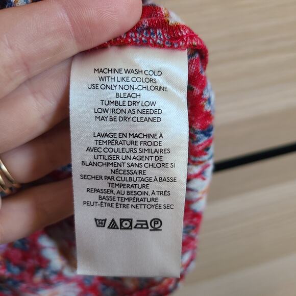 Free People Ruffles Up Shirt Women L Floral Linen Blend Crop Flutter Sleeve Boho - Picture 8 of 11